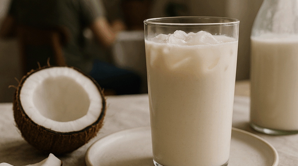 Este es el secreto para que la horchata de coco quede espesa y cremosa con solo 4 ingredientes