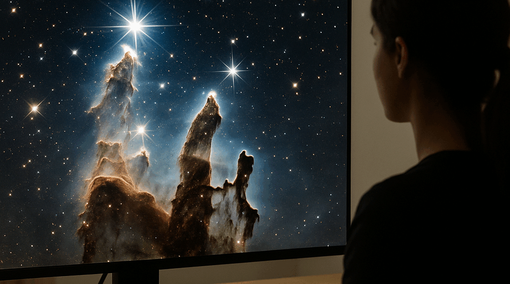 New Webb image shows star formation as glittering, craggy peaks