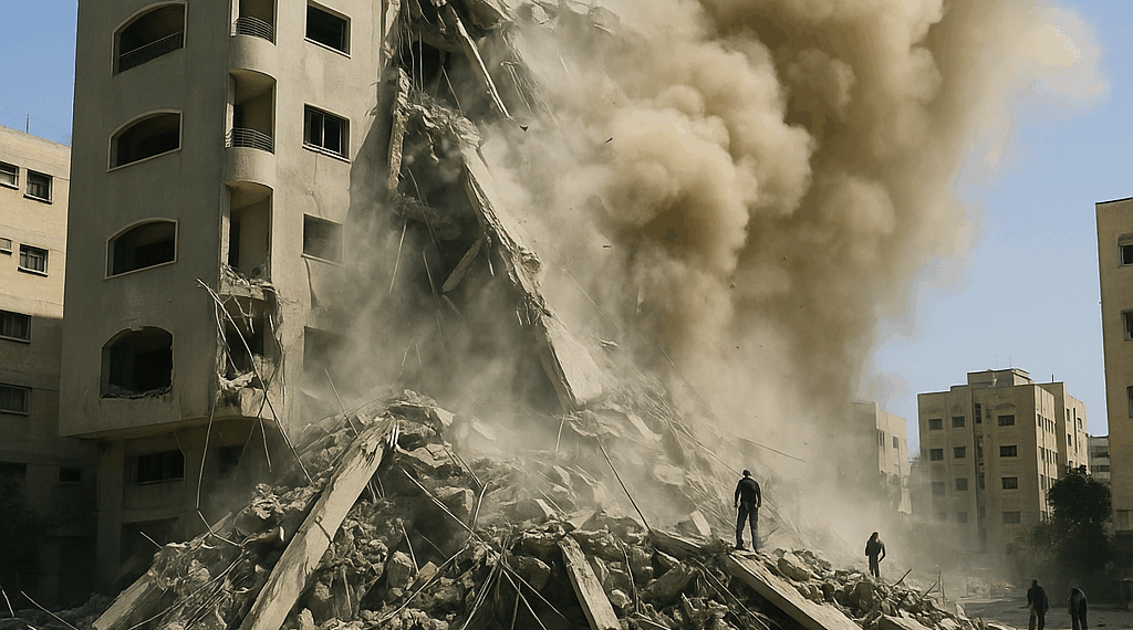 Israel derriba otra torre residencial con un bombardeo contra la ciudad de Gaza