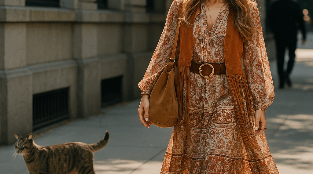 Jennifer Lopez luce una blusa boho de los 70 con jeans acampanados en tendencia de otoño 2025