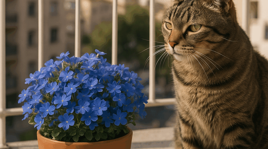 la flor azul pequeña ideal para departamentos pequeños