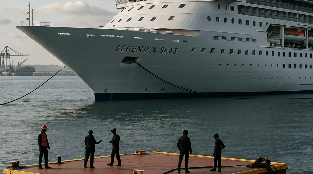 El “Legend of the Seas” ha sido reubicado a un muelle flotante – Cruceros – Dimension Turistica Magazine