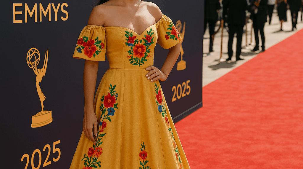 Lety Sahagún deslumbró en los Emmys 2025 luciendo el vestido de diseño mexicano más sofisticado. – Dimension Turistica Magazine