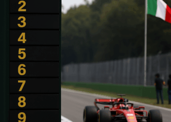 Parrilla de salida del GP de Italia  tras penalización para Hamilton