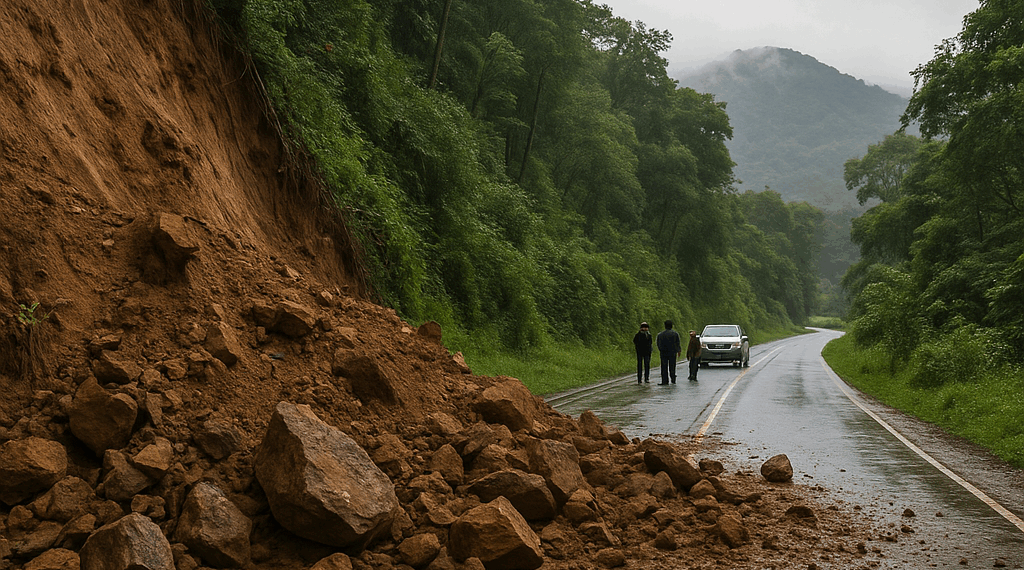 Lluvias causan derrumbe en carretera a Naupan; paso bloqueado a Copila, Cueyatla y Tenextitla