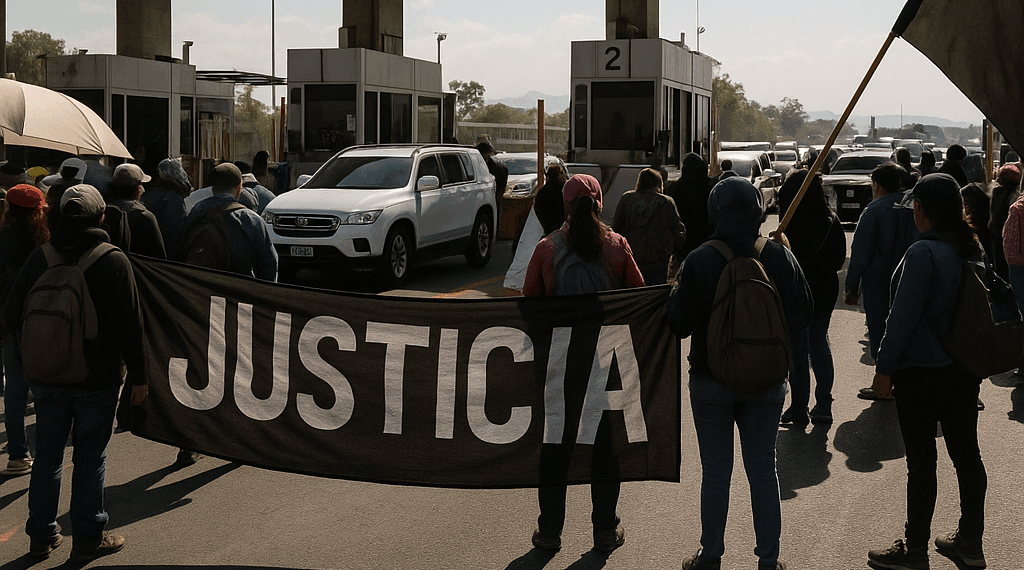 Manifestantes toman caseta de cobro de Tepotzotlán