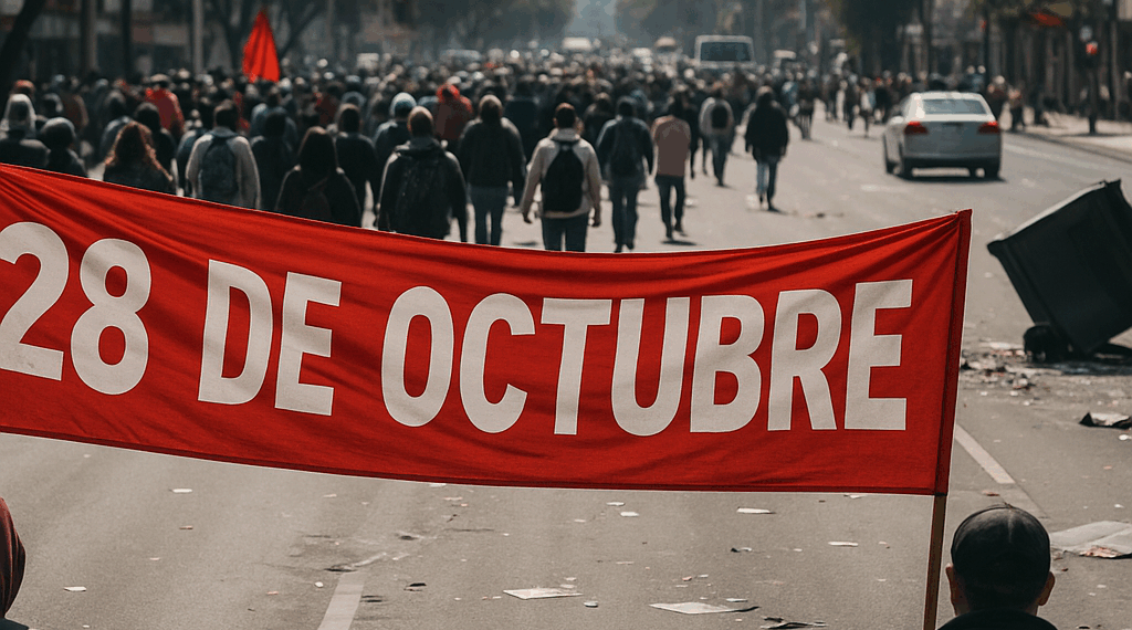 Marcha de la 28 de Octubre provoca caos en bulevar 5 de Mayo