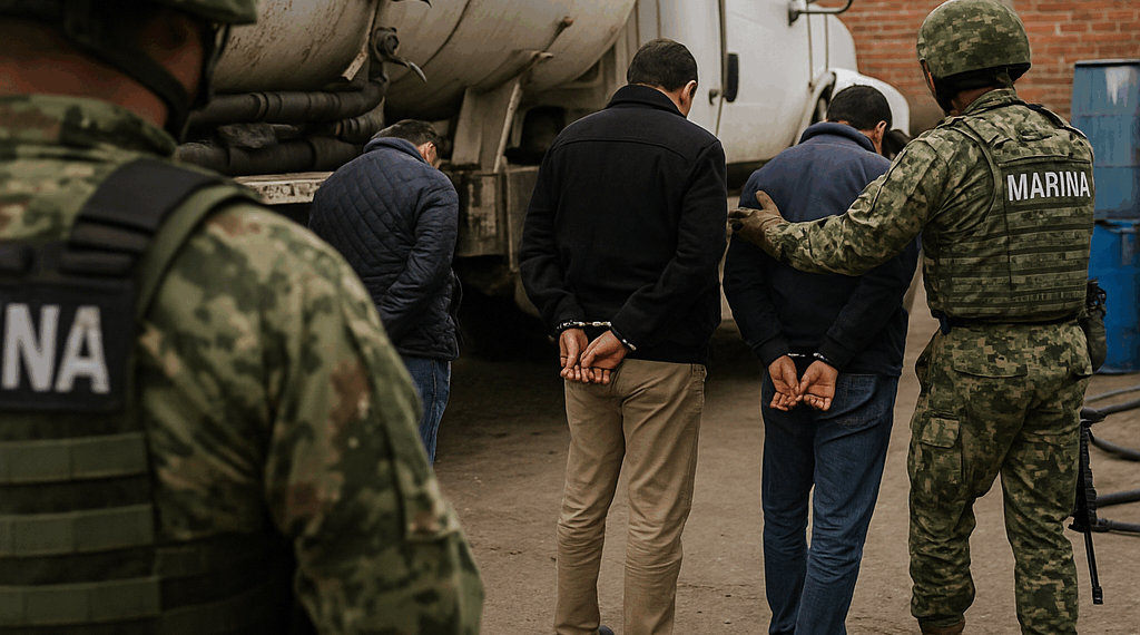 Marinos, exservidores y empresarios fueron detenidos por huachicol