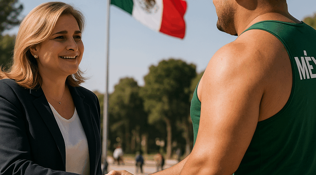 Maru Campos felicita a Uziel Muñoz por su actuación en el Mundial de Atletismo 2025