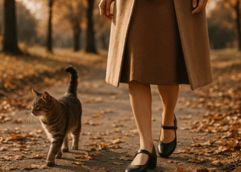 Los zapatos planos Mary Jane se llevan con vestidos, jeans y faldas en otoño 2025