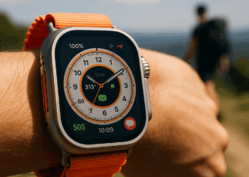 An Apple Watch Ultra with the number 3 over the top of it.