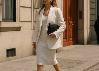 Michelle Salas llevó en el desfile de Carolina Herrera en Madrid los zapatos pump rojos y el vestido elegante que TODAS quieren tener