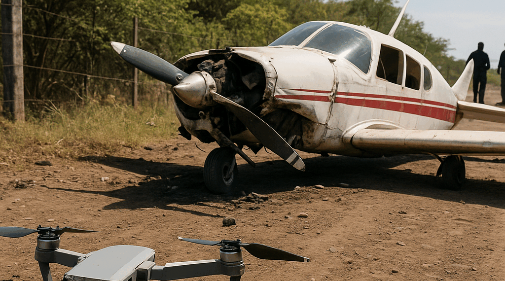 #Michoacán Mañosos Atacan A Dronazos Pista De Aterrizaje En Tepalcatepec; Destruyen Avioneta - Changoonga.com