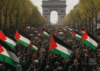 Vídeo. Miles marchan en París por el reconocimiento del Estado palestino