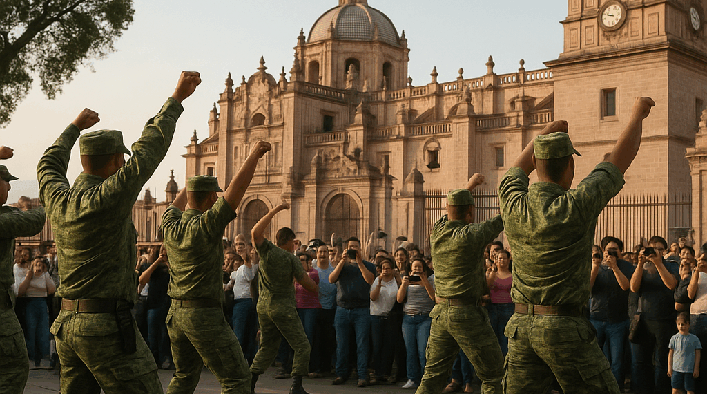 #Morelia De Kumbala A Juan Gabriel: Flashmob del Ejército Hizo La Tarde En El Centro Histórico    - Changoonga.com