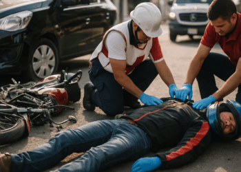Motociclista accidentado en Morelia