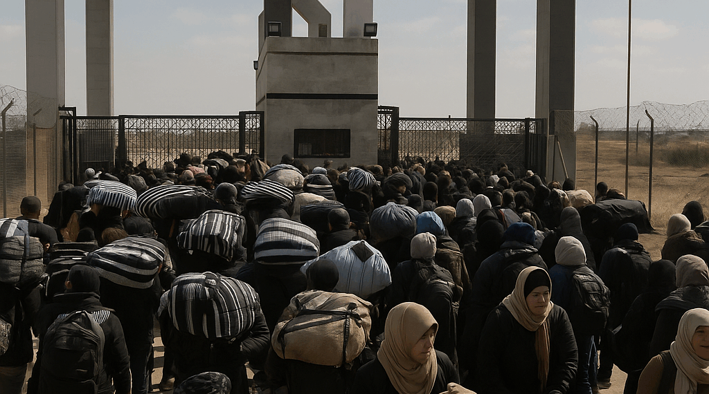 Miles de palestinos huyen de Ciudad de Gaza a pie o amontonados en camionetas