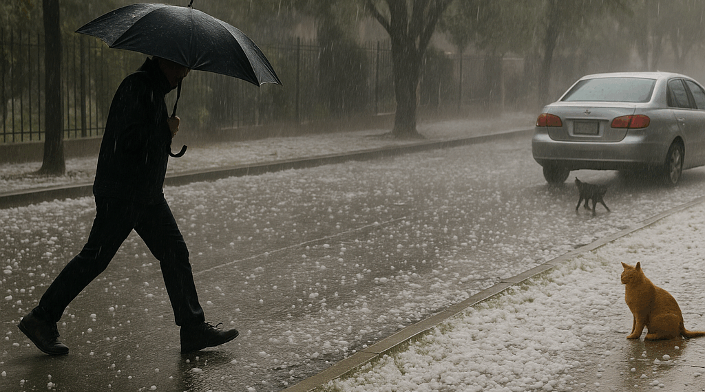 Huracán Narda provoca lluvias y granizo