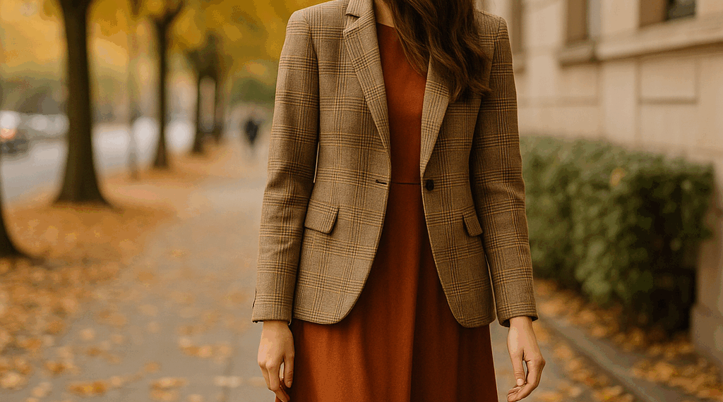 Vestidos con blazers para lucir elegantes en la oficina este otoño 2025