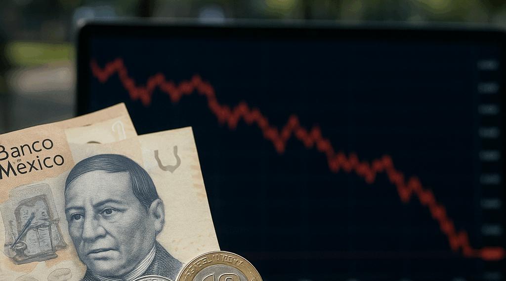 Peso mexicano retrocede tras alcanzar su mejor nivel en más de un año