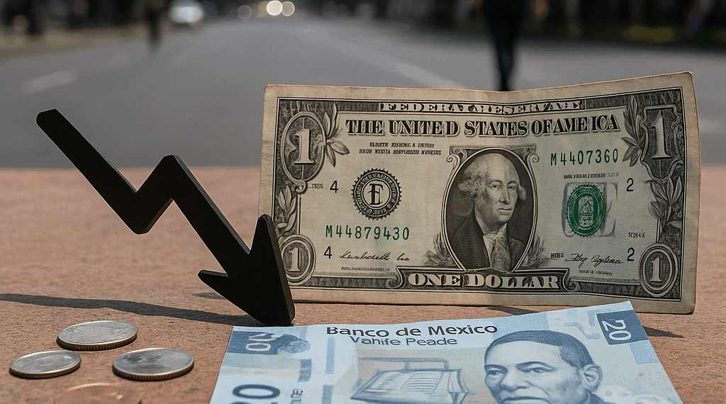 Peso mexicano cedió terreno frente al dólar y pierde racha ganadora