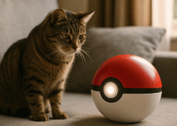 This pettable Poké Ball is a Tamagotchi-style toy with over 150 Pokémon inside and I need it now