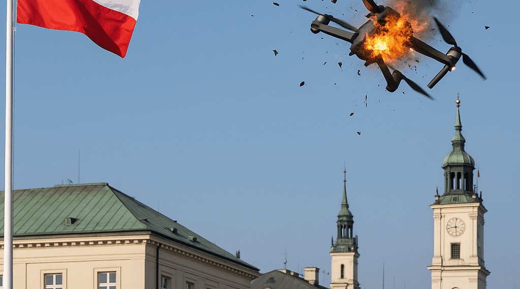 Polonia derriba un dron que sobrevolaba edificios gubernamentales en Varsovia