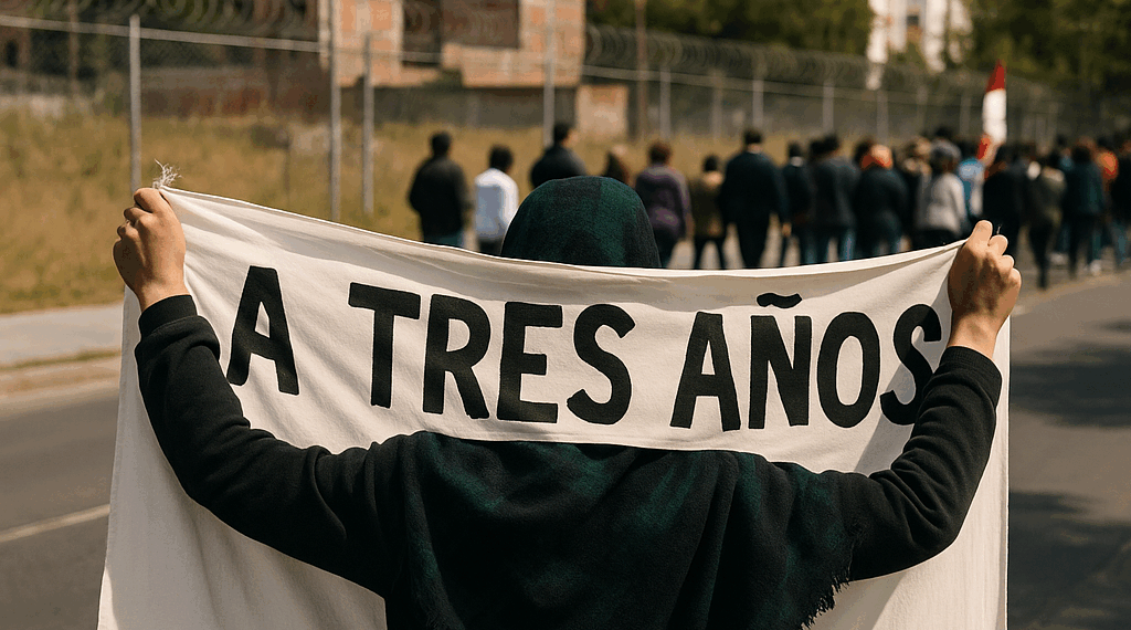 Protesta de integrantes de COCISS a tres años del desalojo en el crucero aéreo, que resultó en 19 personas heridas (15:30 h)