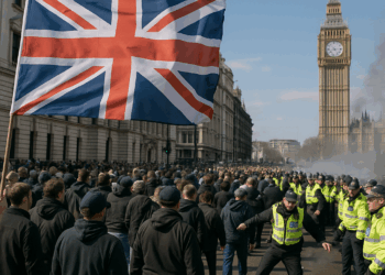 Vídeo. Manifestación de Tommy Robinson en Londres reúne a 110.000 y termina en choques