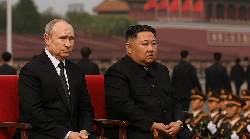 Vídeo. Putin y Kim asisten al gran desfile militar de Xi en Pekín