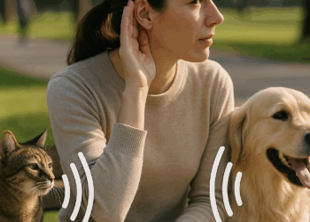 Los humanos captamos sonidos en un rango aproximado de 20 Hz a 20 kHz, mientras que los perros detectan frecuencias entre 40 Hz y 60 kHz.