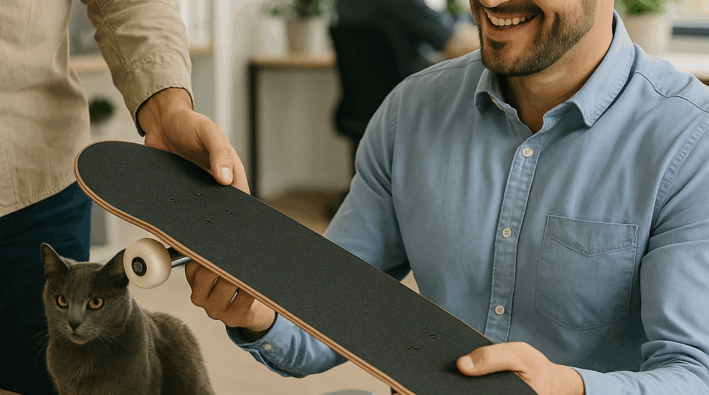 Hombre obsequia una patineta a un empleado con discapacidad – Dimension Turistica Magazine