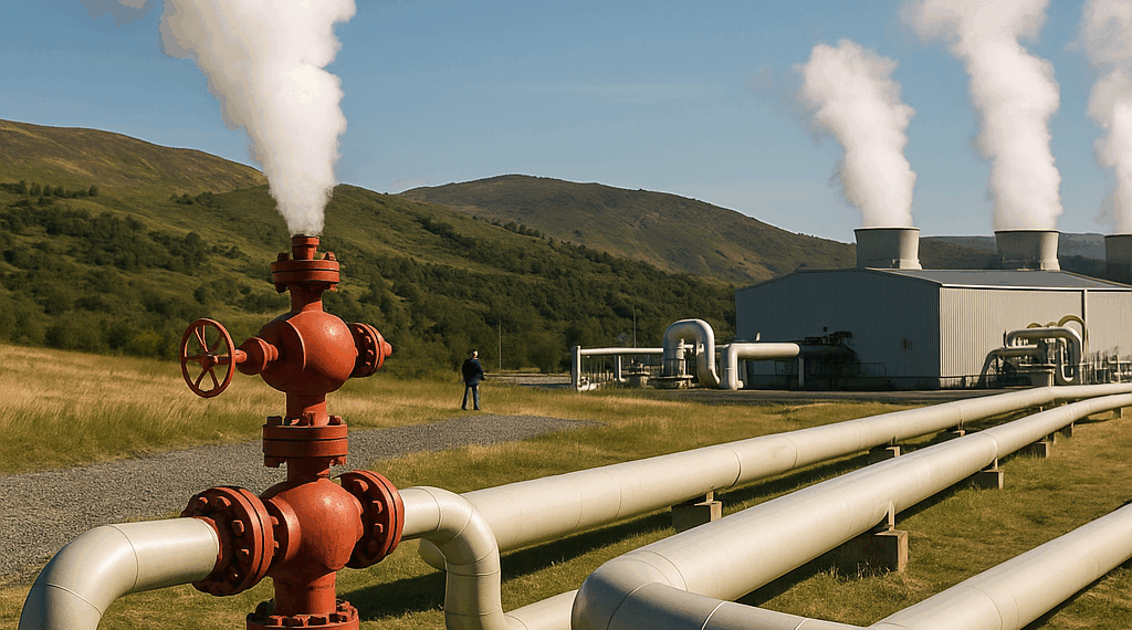 A rig drills into the earth against a cloudy sky.