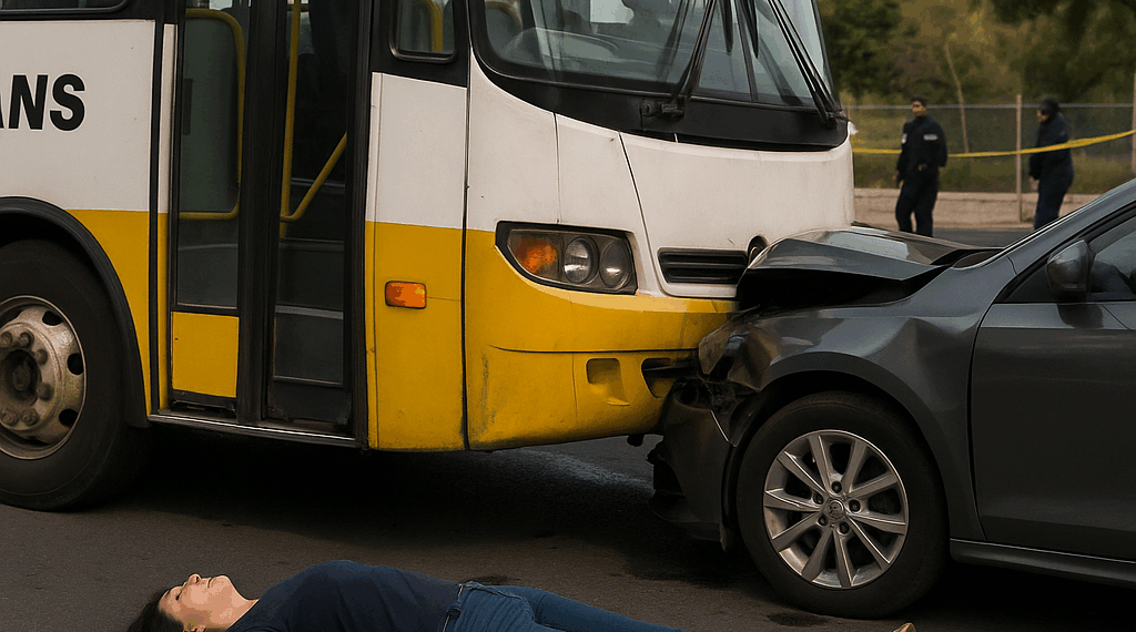 Ruta Bulevar atropelló a una mujer y chocó contra poste en Puebla