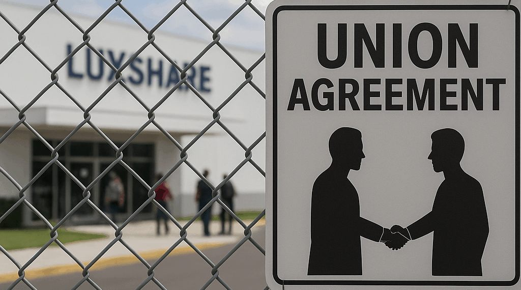 SINTTIA gana contrato colectivo en la empresa Luxshare en Tijuana