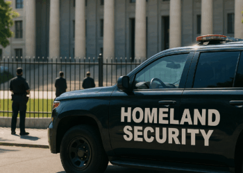 Close-up view of the logo at the entrance to the Salesforce office located at 111 West Illinois Street in Chicago, Illinois, January 2019.