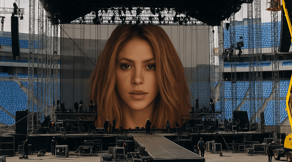 Shakira en Puebla: Inicia colocación de escenario para el concierto