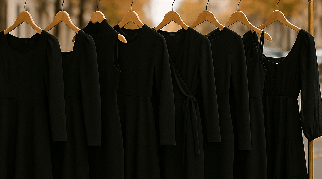 7 vestidos negros elegantes para lucir en otoño 2025, según pasarelas