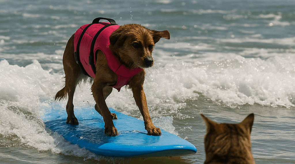 La competencia canina de Surf ¡Los ‘Surf-Perritos’ más antigua de Estados Unidos celebra su 20º aniversario. – Dimension Turistica Magazine