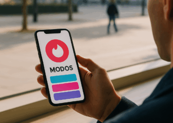 A picture displaying screenshots of Tinder's dating mode features with a new navigation design