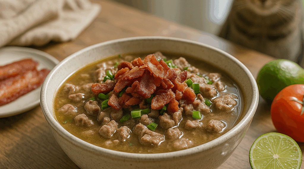 Usa tocino para darle un giro a la carne en su jugo estilo Guadalajara