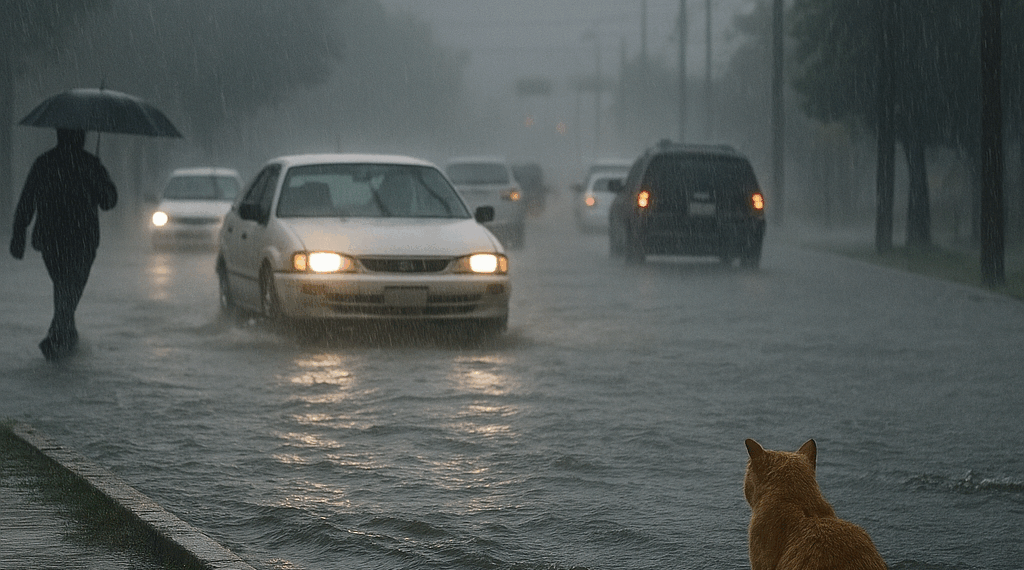 Lluvia en Puebla dejó árboles caídos, vialidades inundadas y espectacular dañado