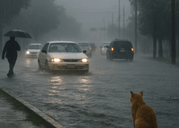 Lluvia en Puebla dejó árboles caídos, vialidades inundadas y espectacular dañado