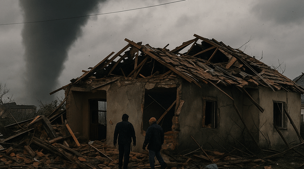 Tornado causa destrozos en casas de San Cristóbal de las Casas
