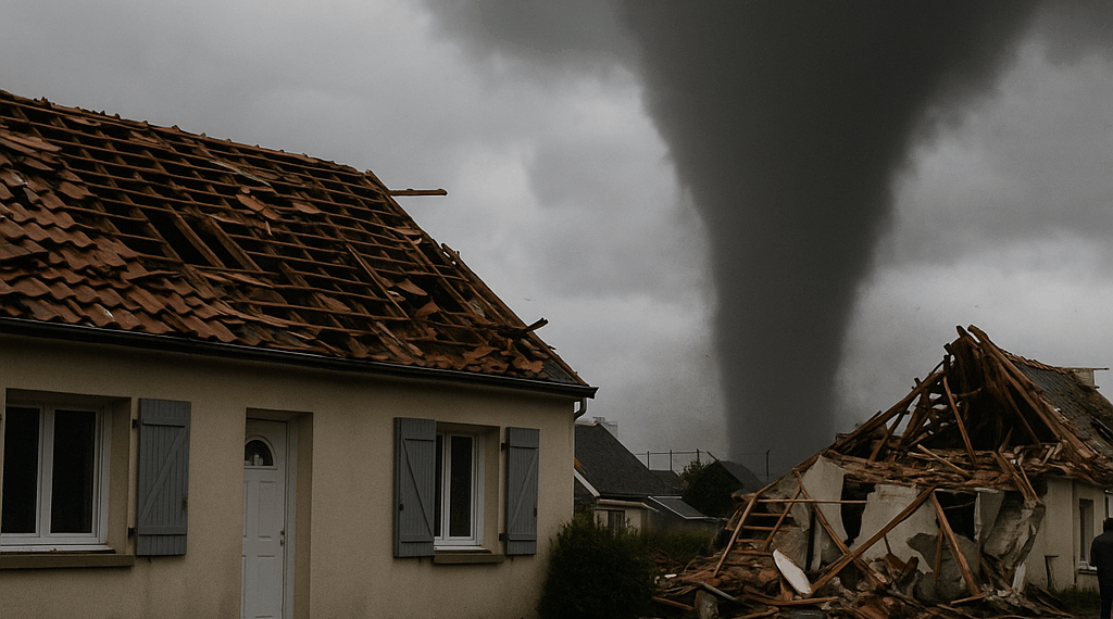 Vídeo. Casas destruidas por raro tornado en la región de Morbihan, Bretaña