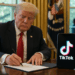 Trump and TikTok logo