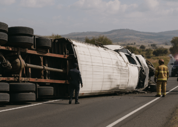 #Michoacán Tráiler Vuelca Sobre La S. XXI A La Altura De Huaniqueo - Changoonga.com
