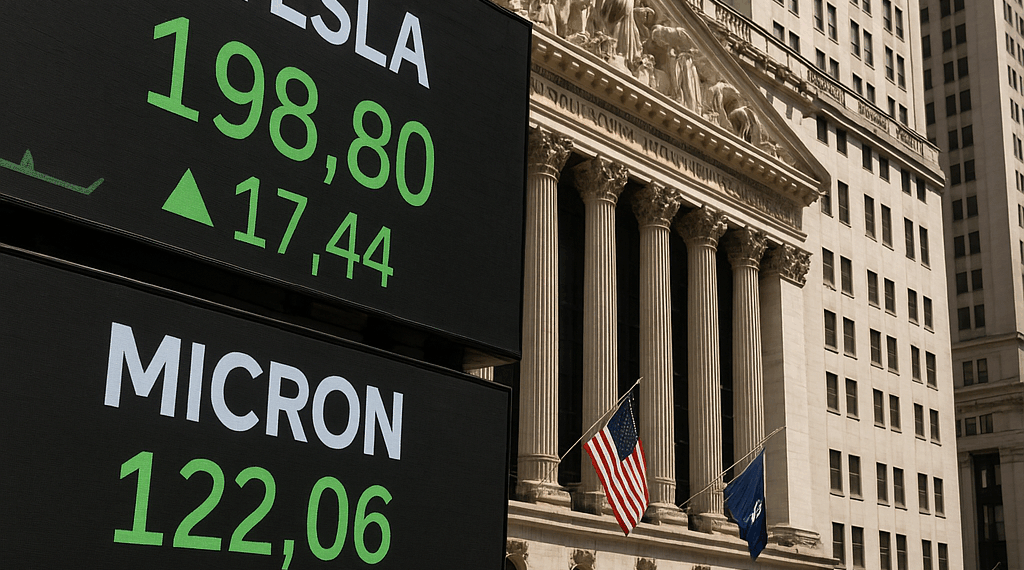 Wall Street registra máximos históricos; destacan Tesla y Micron