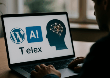 WordPress and Automattic logos with abstract background