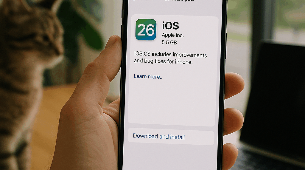 An iPhone next to the number 26.
